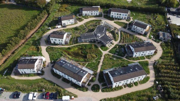 Bovenaanzicht van de wijk De woongaard.